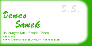 denes samek business card